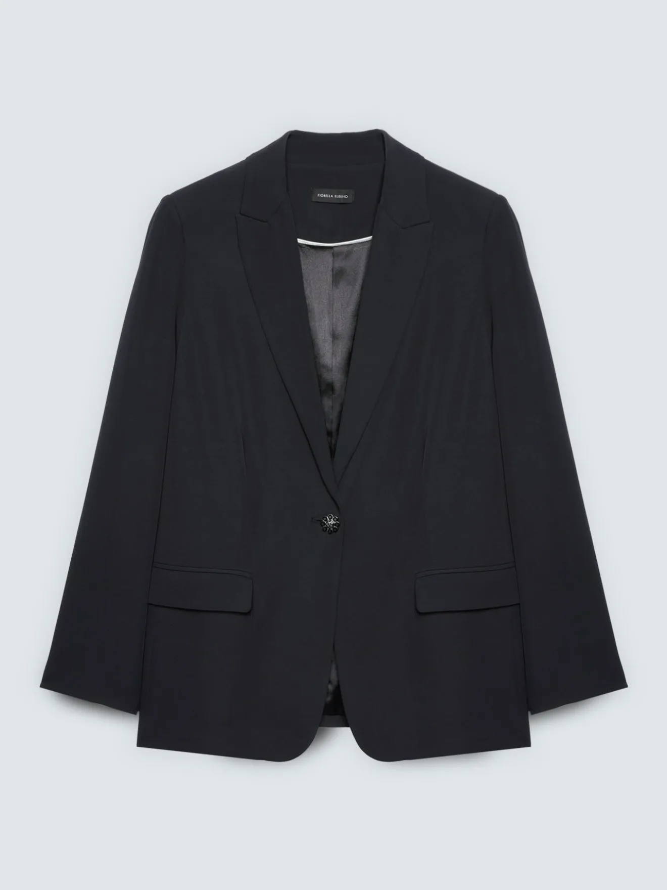 Blazer strutturato con bottone gioiello