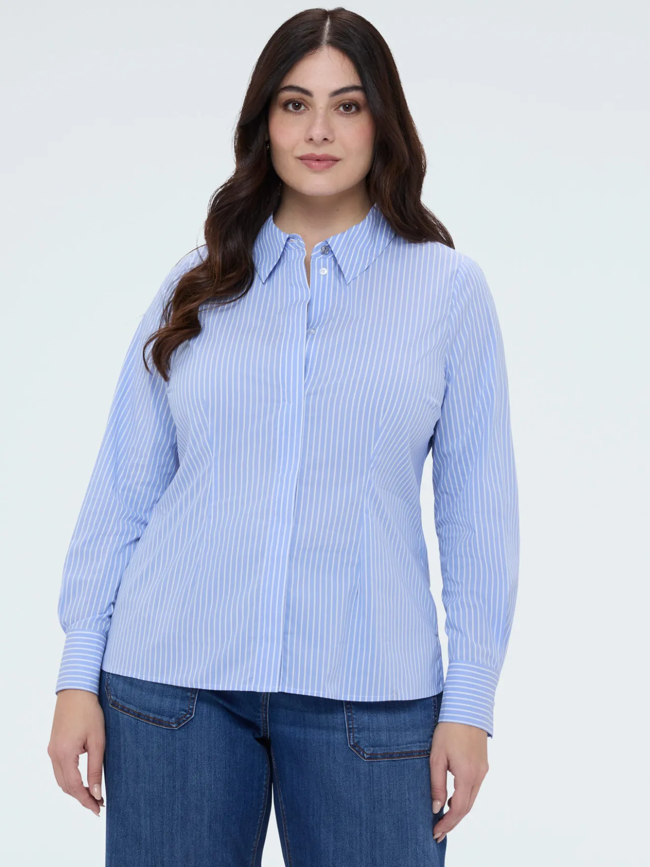 Camicia a righe in cotone