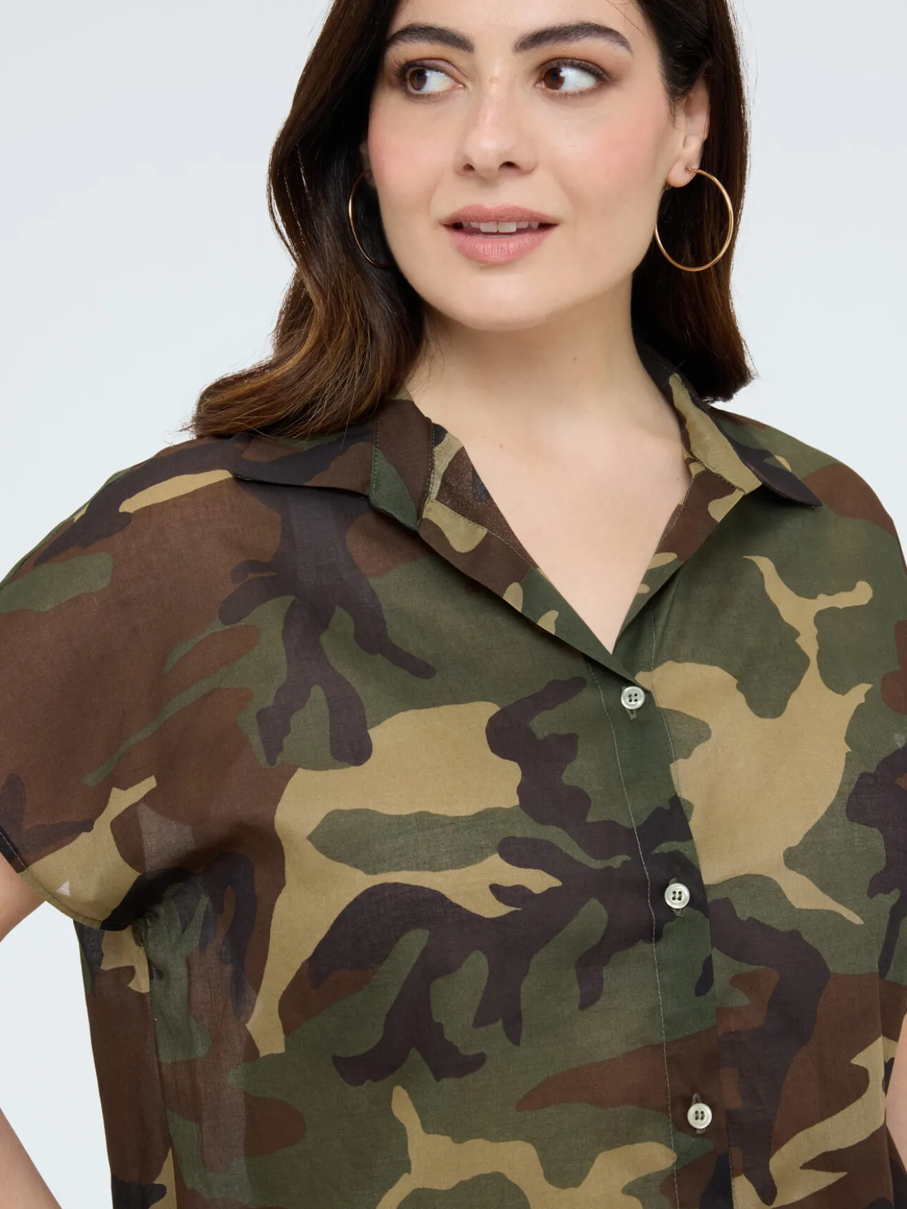 Camicia camouflage in cotone