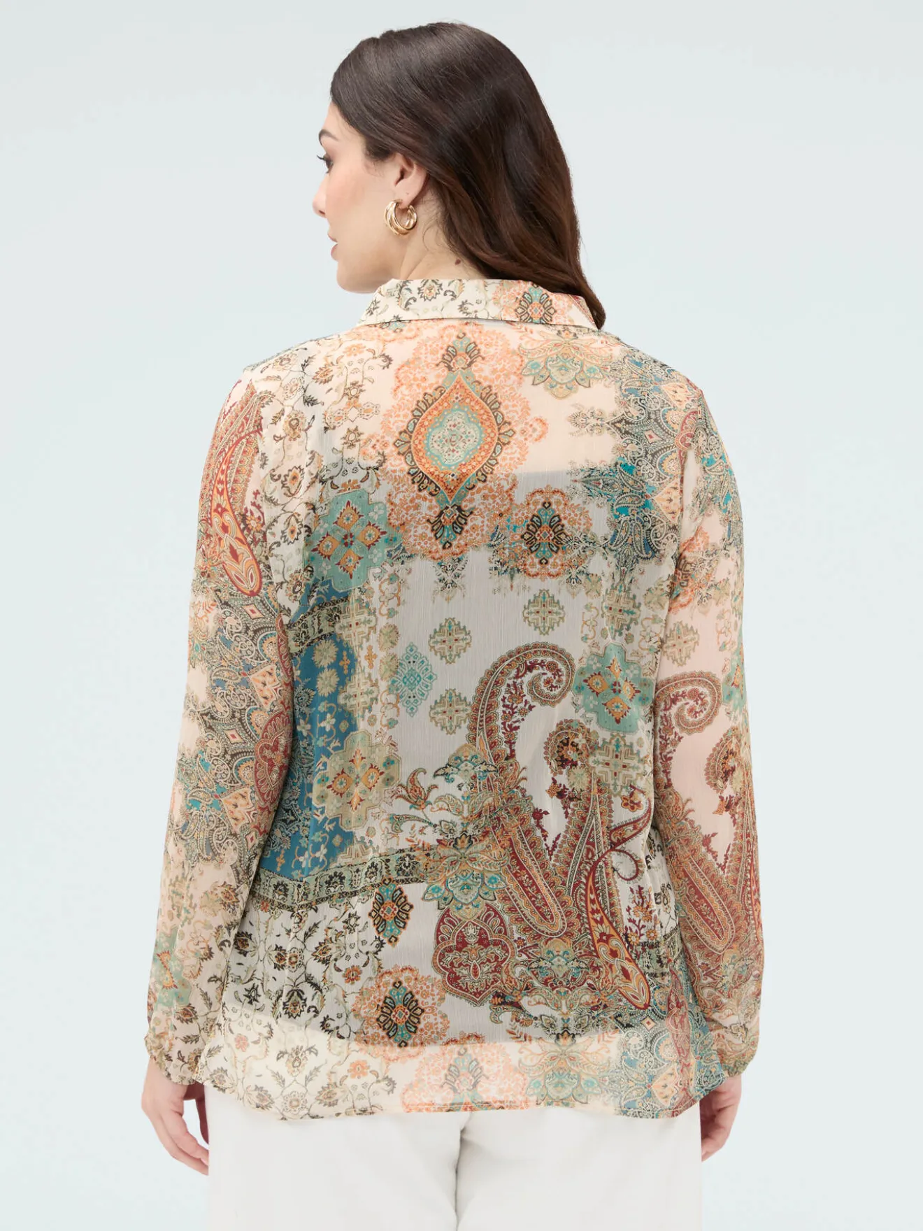 Camicia in georgette stampa paisley