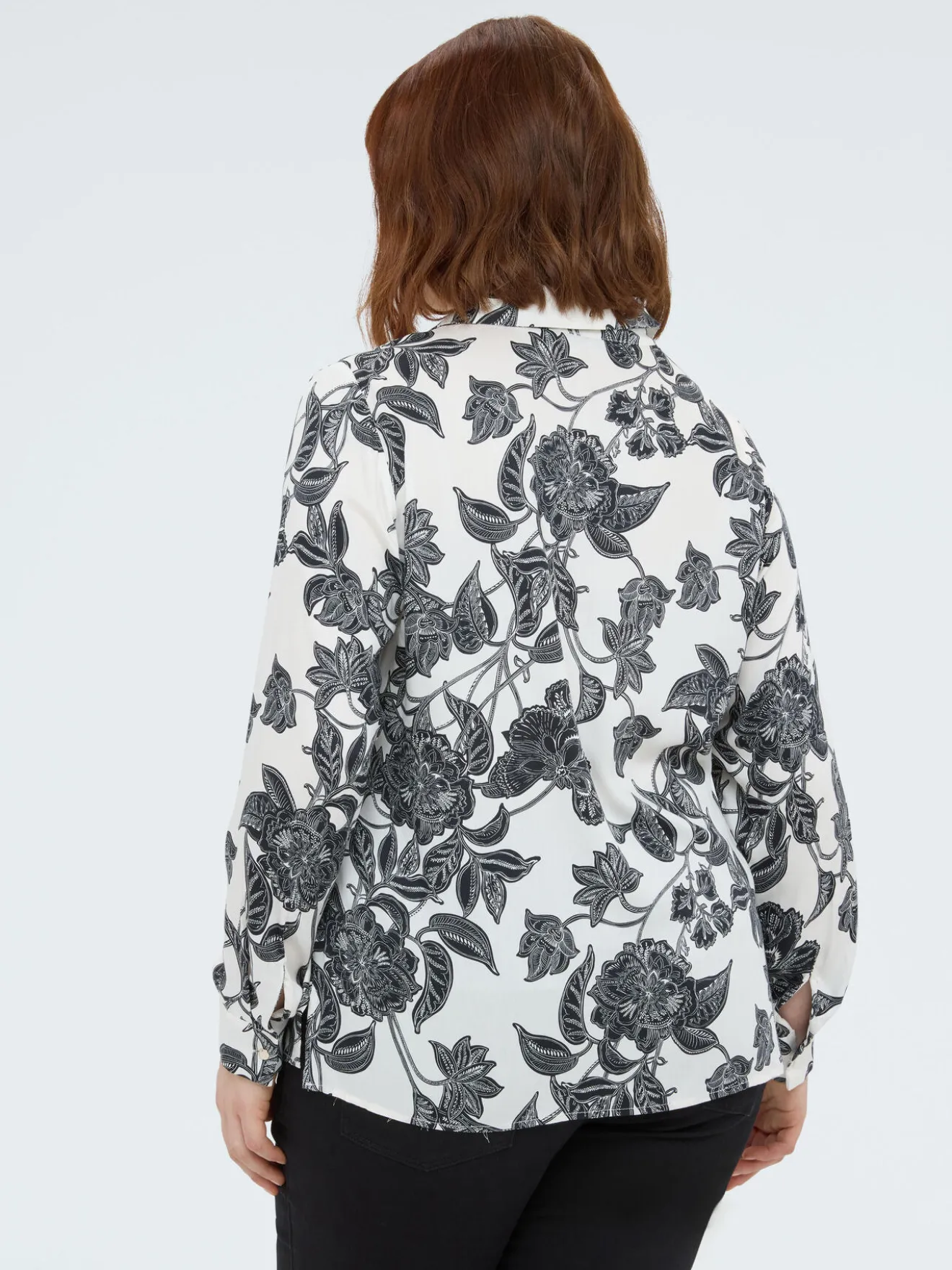Camicia in raso stampa floreale