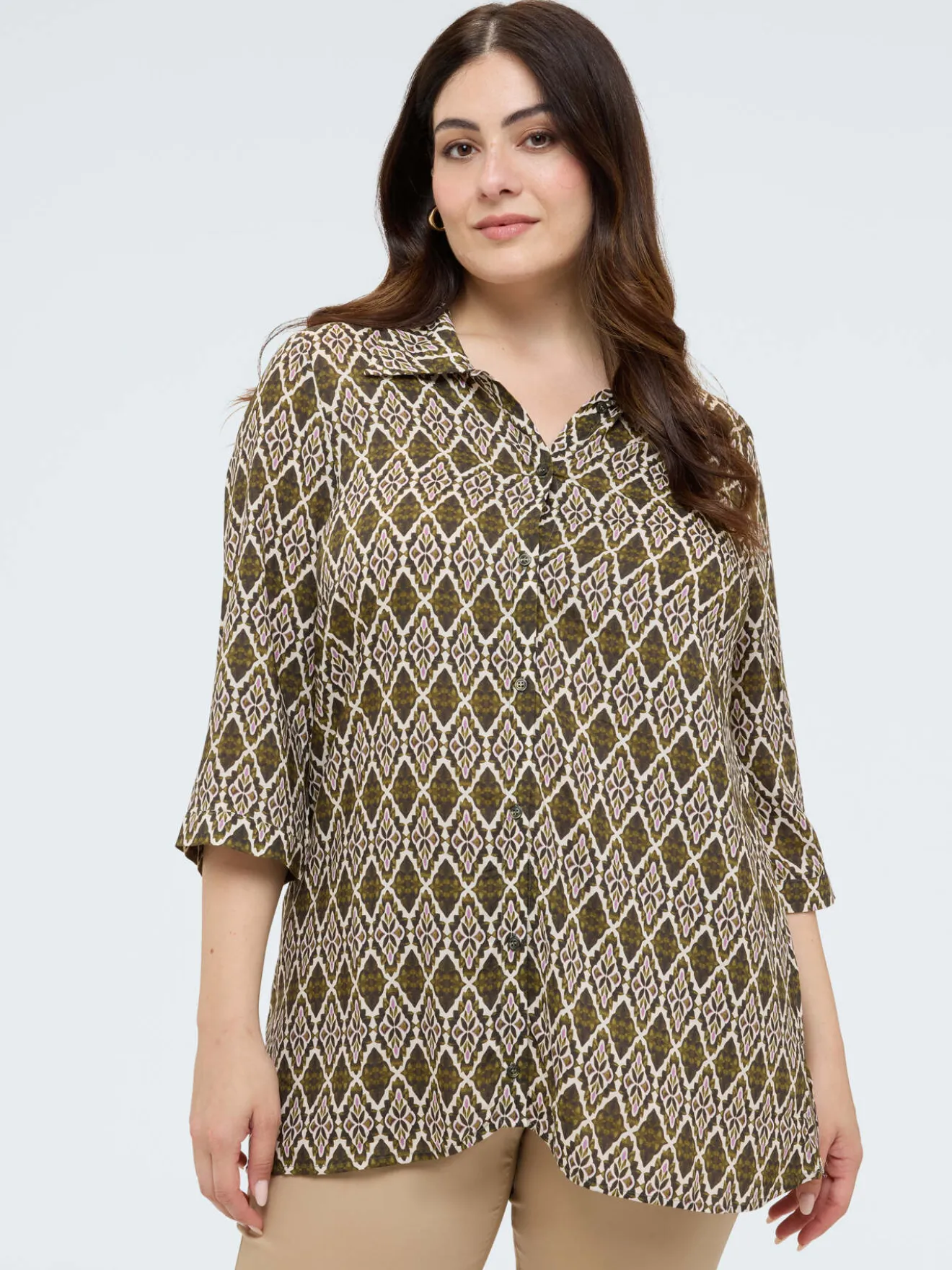 Camicia in viscosa con stampa