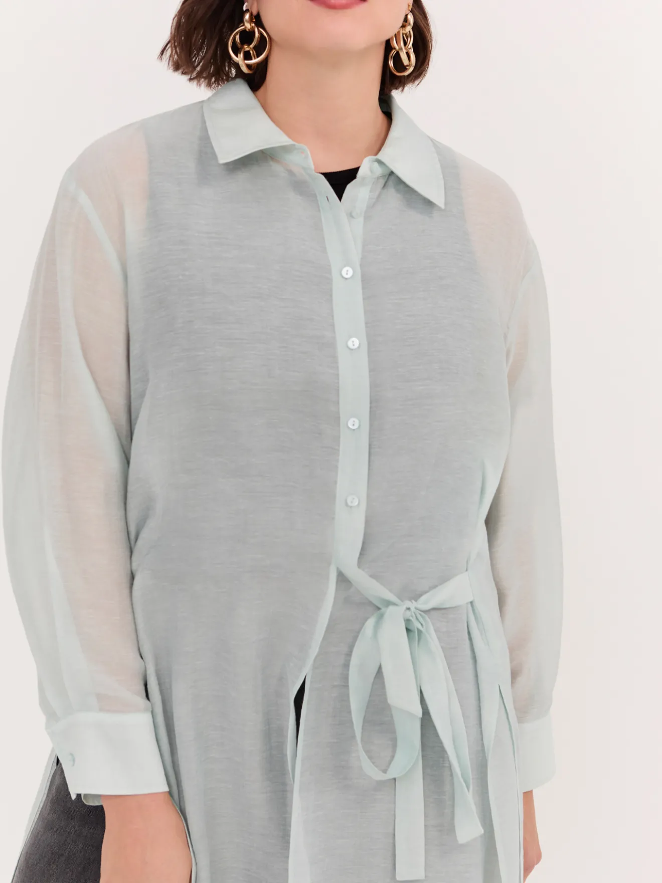Camicia lunga con laccetti