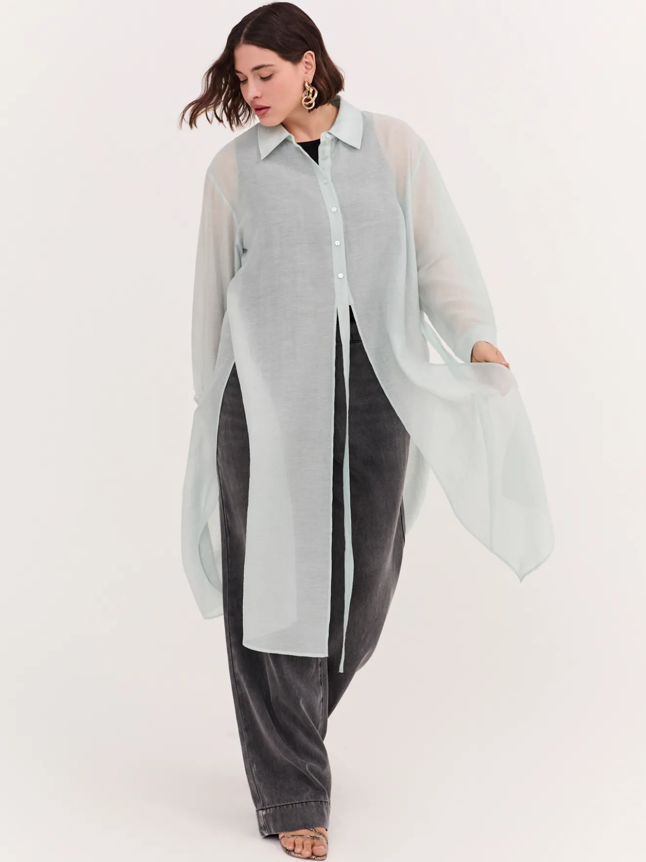 Camicia lunga con laccetti