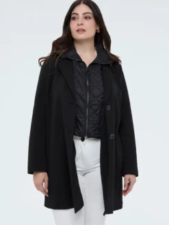 Cappotto in scuba con davantino rimovibile