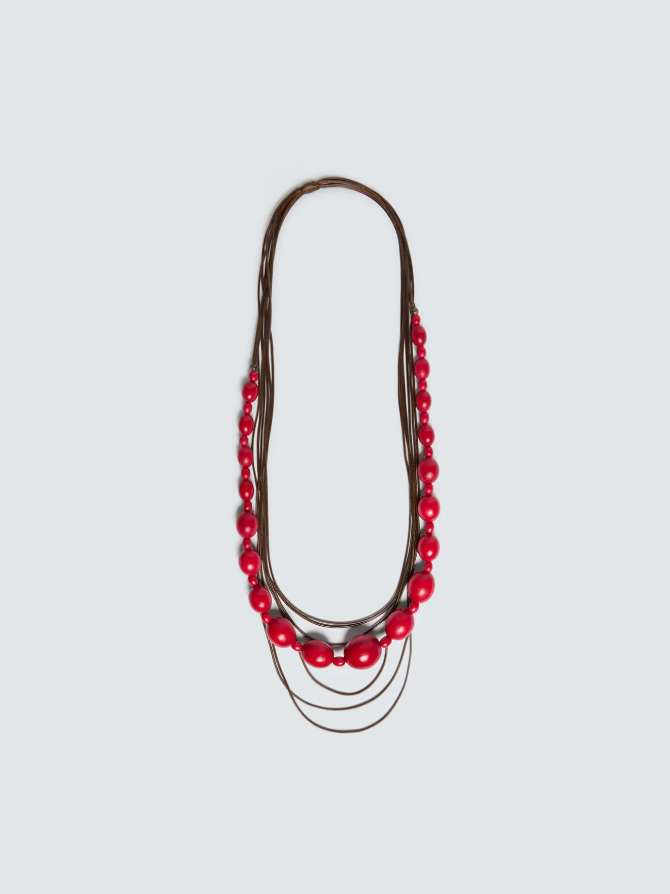 Collana con sfere rosse e cordini