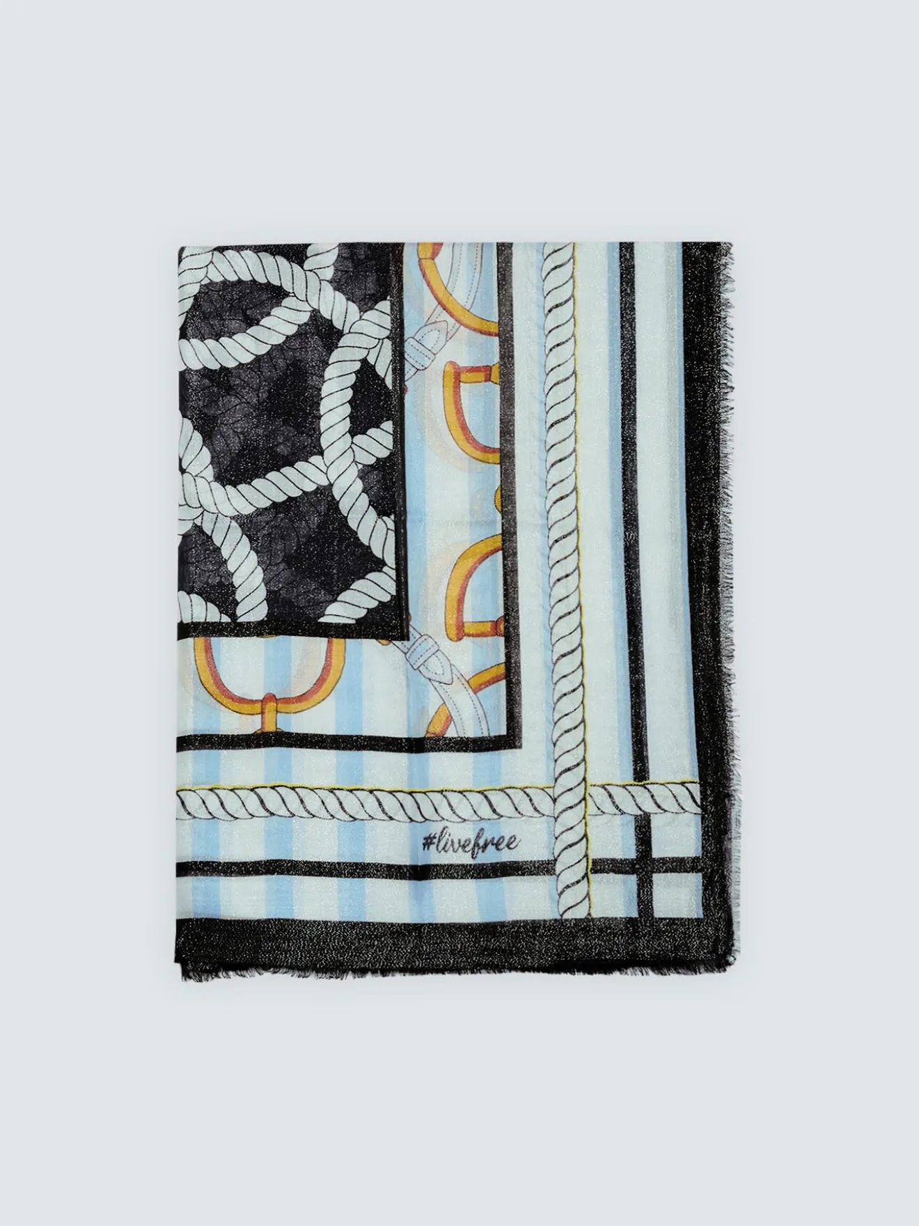 Foulard lungo con stampa marinière