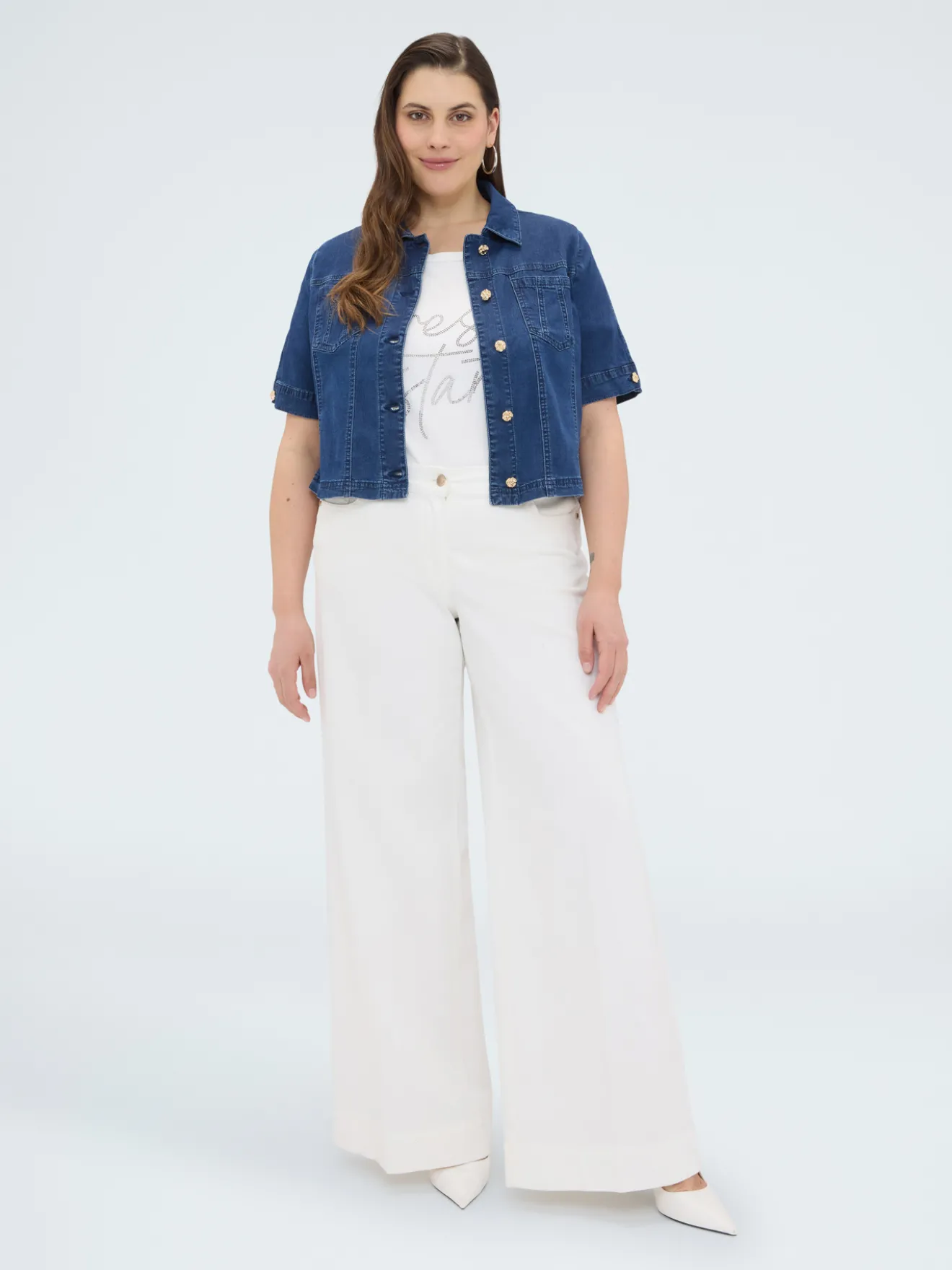 Giacca maniche corte in denim