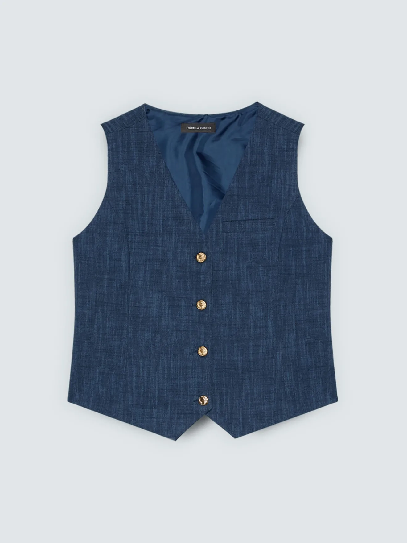 Gilet in Punto Milano con bottoni
