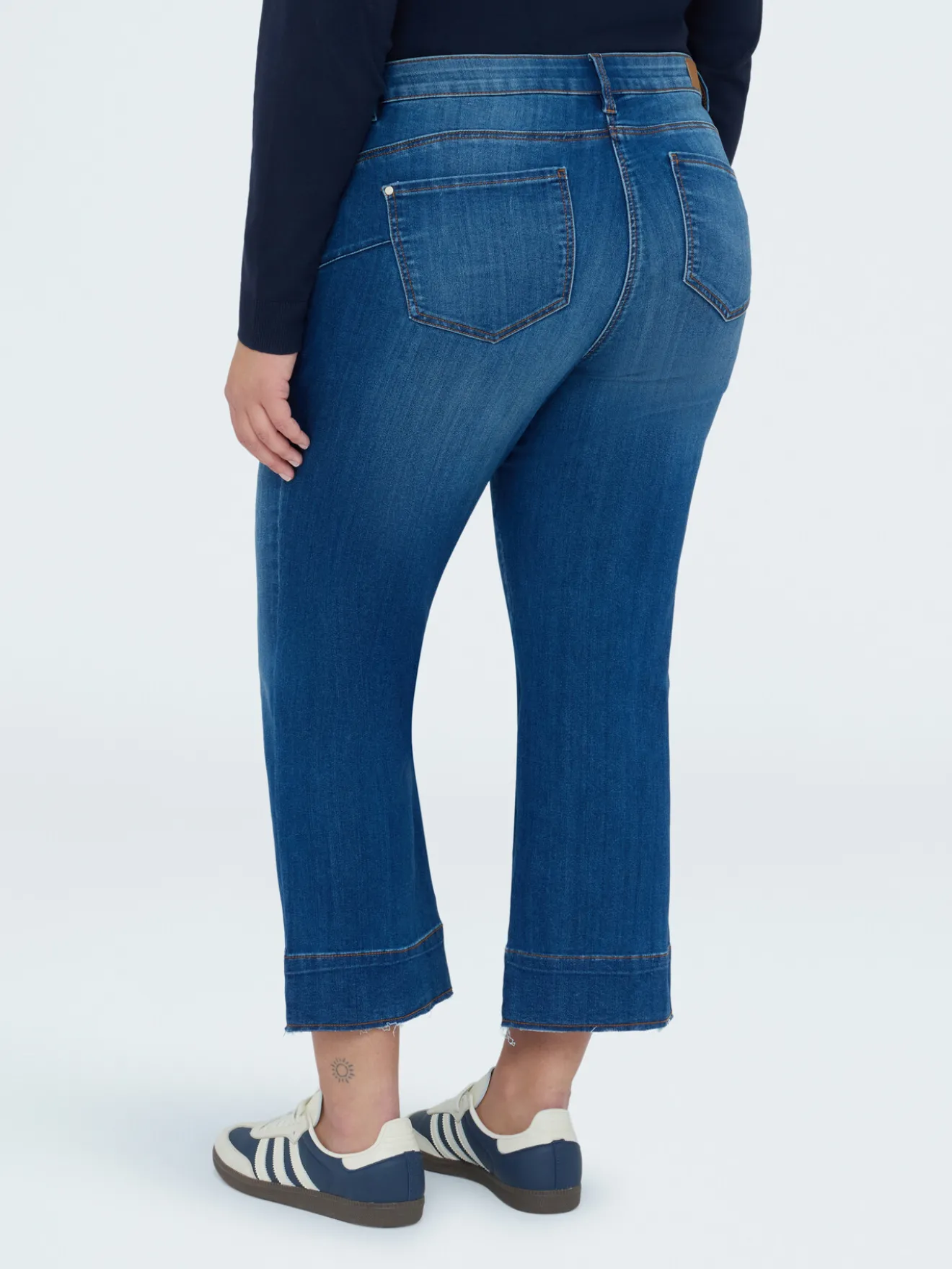 Jeans Kick Flare lavaggio blu effetto washed