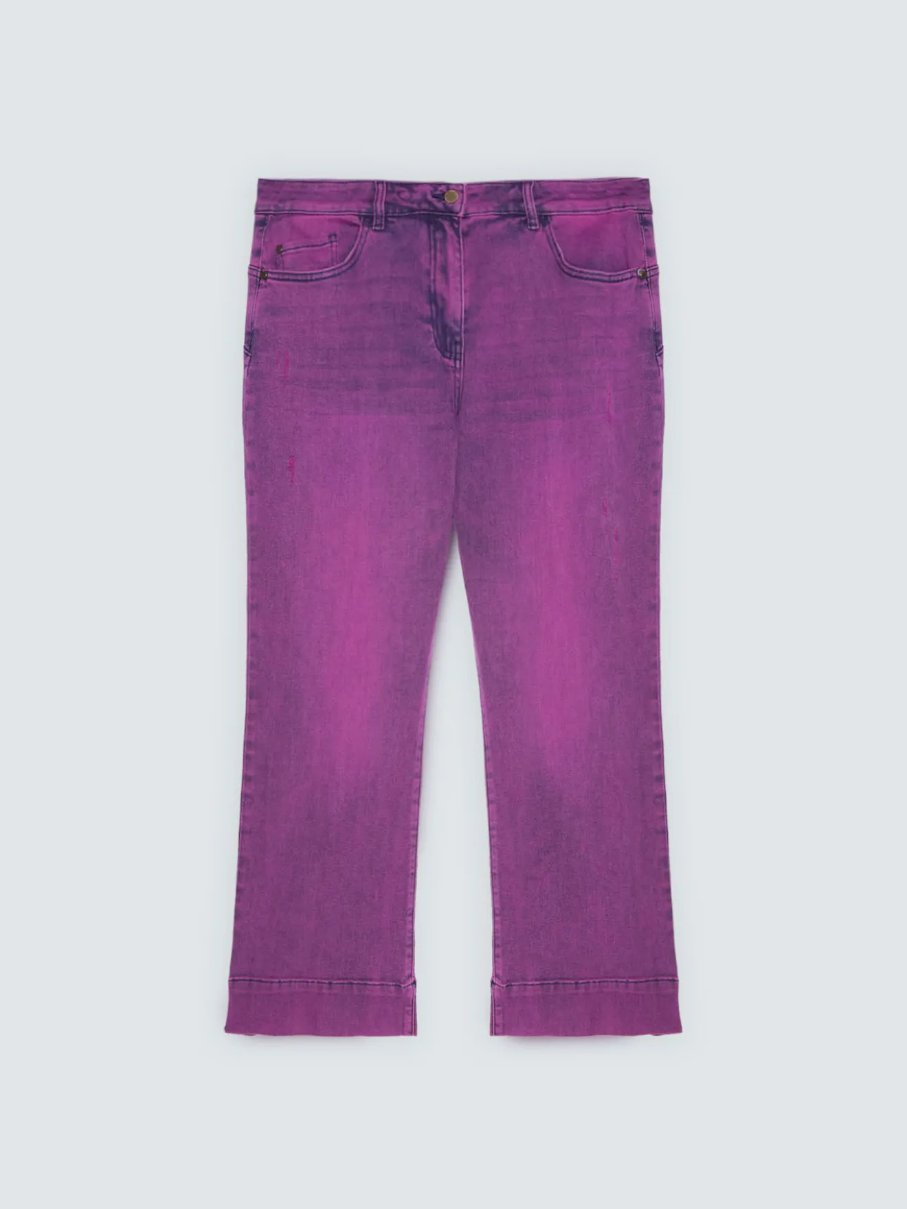 Jeans Kick Flare lavaggio viola délavé