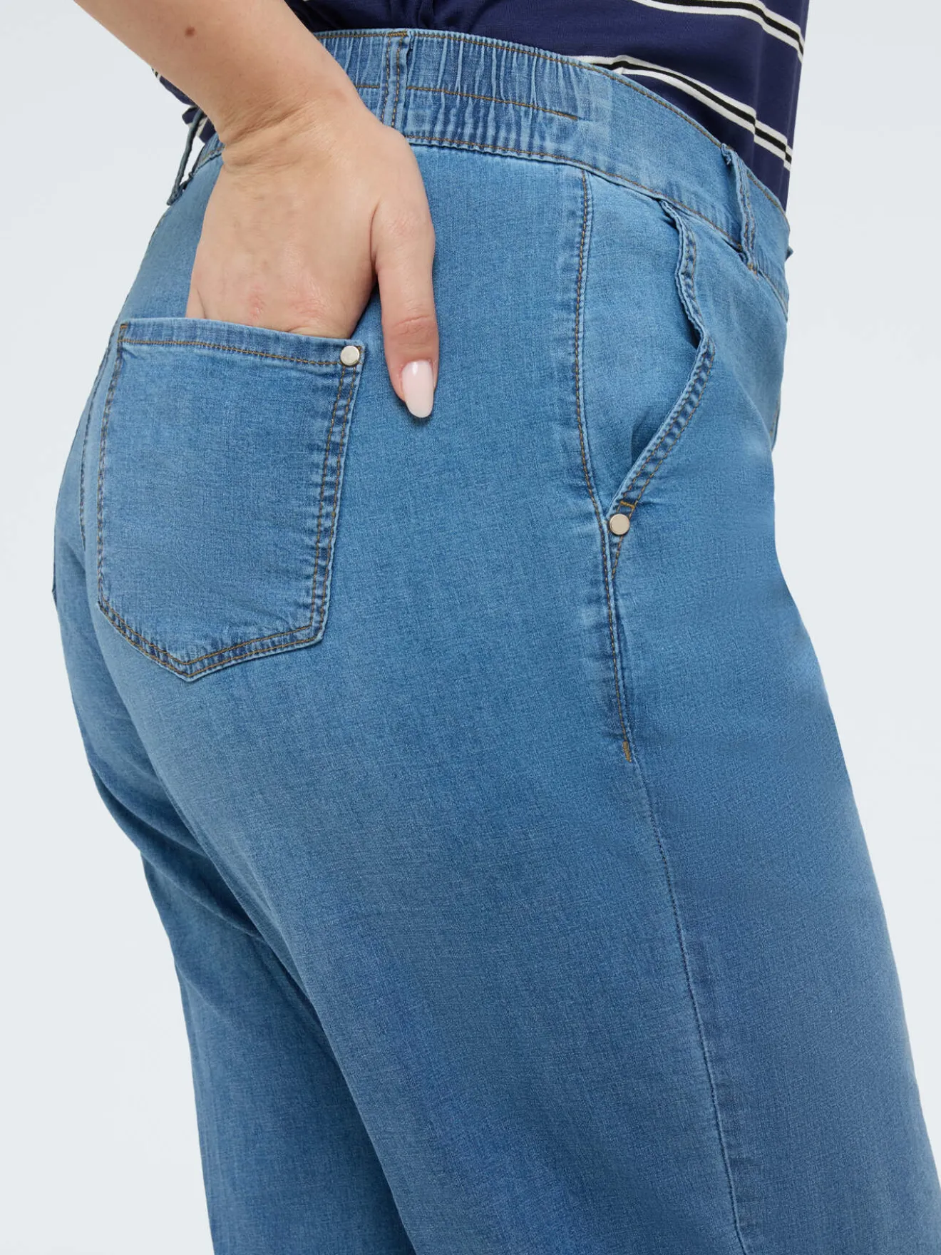 Jeans wide leg in tencel
