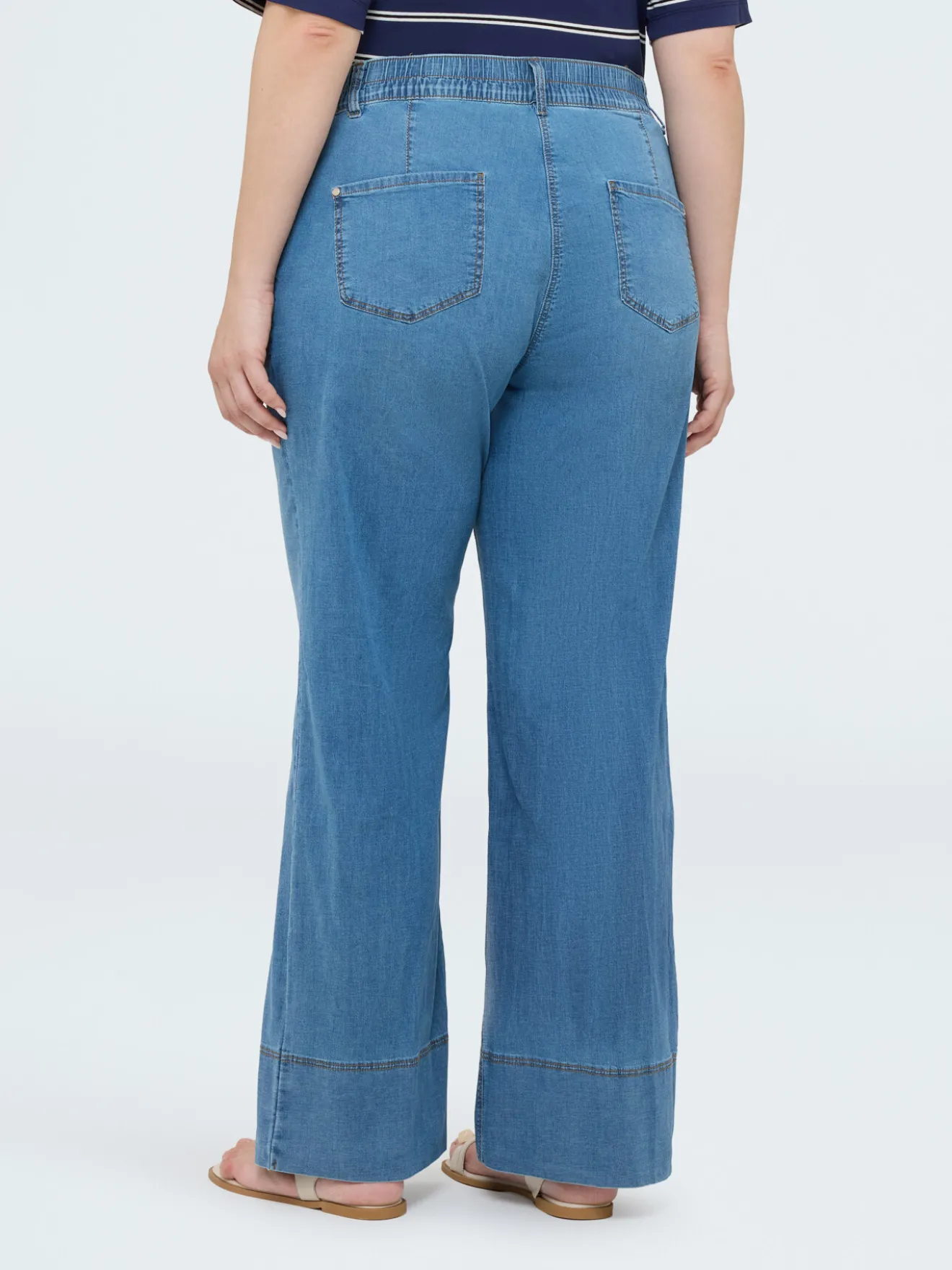 Jeans wide leg in tencel
