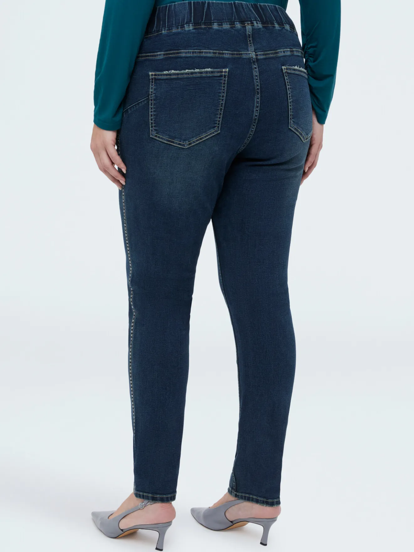 Jeggingseffetto washed con applicazioni