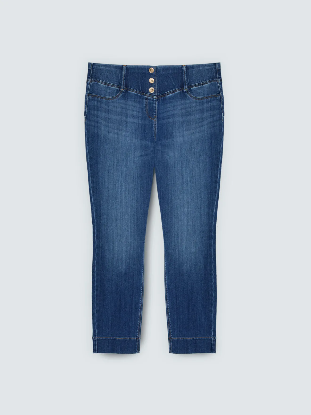Jeggings in denim con bottoni decorativi