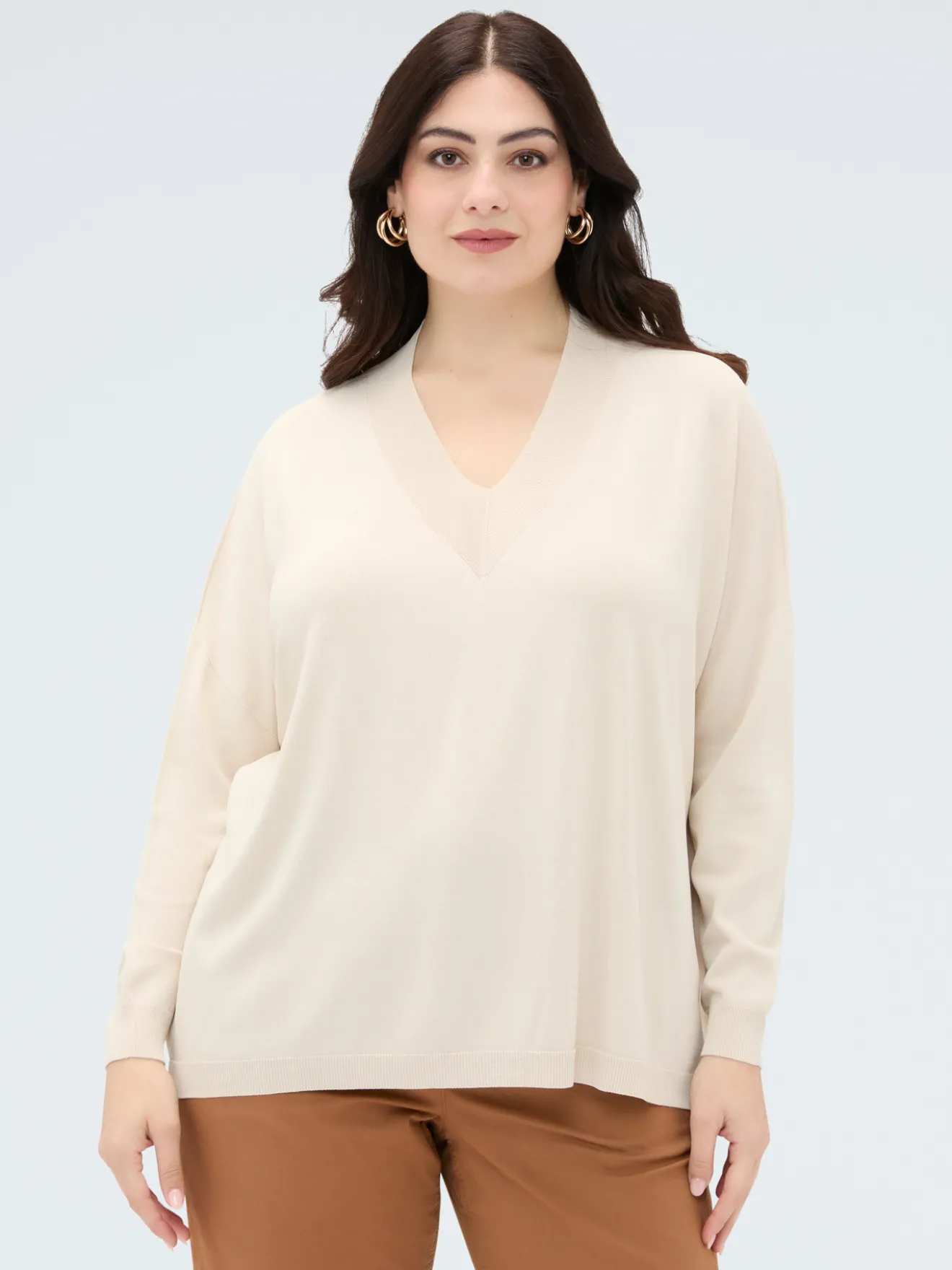 Maglia fine con scollo a V