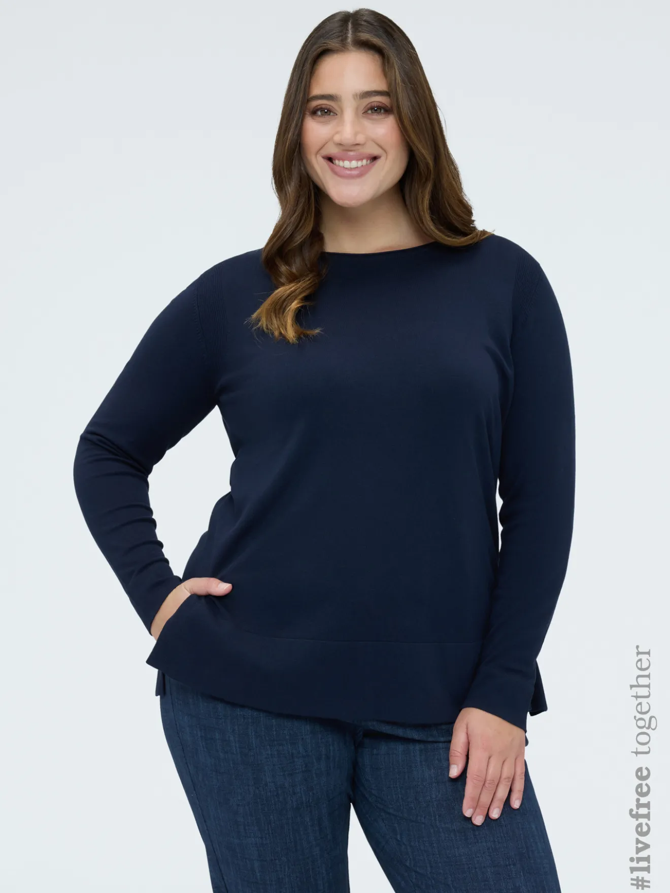 Maglia girocollo in misto viscosa