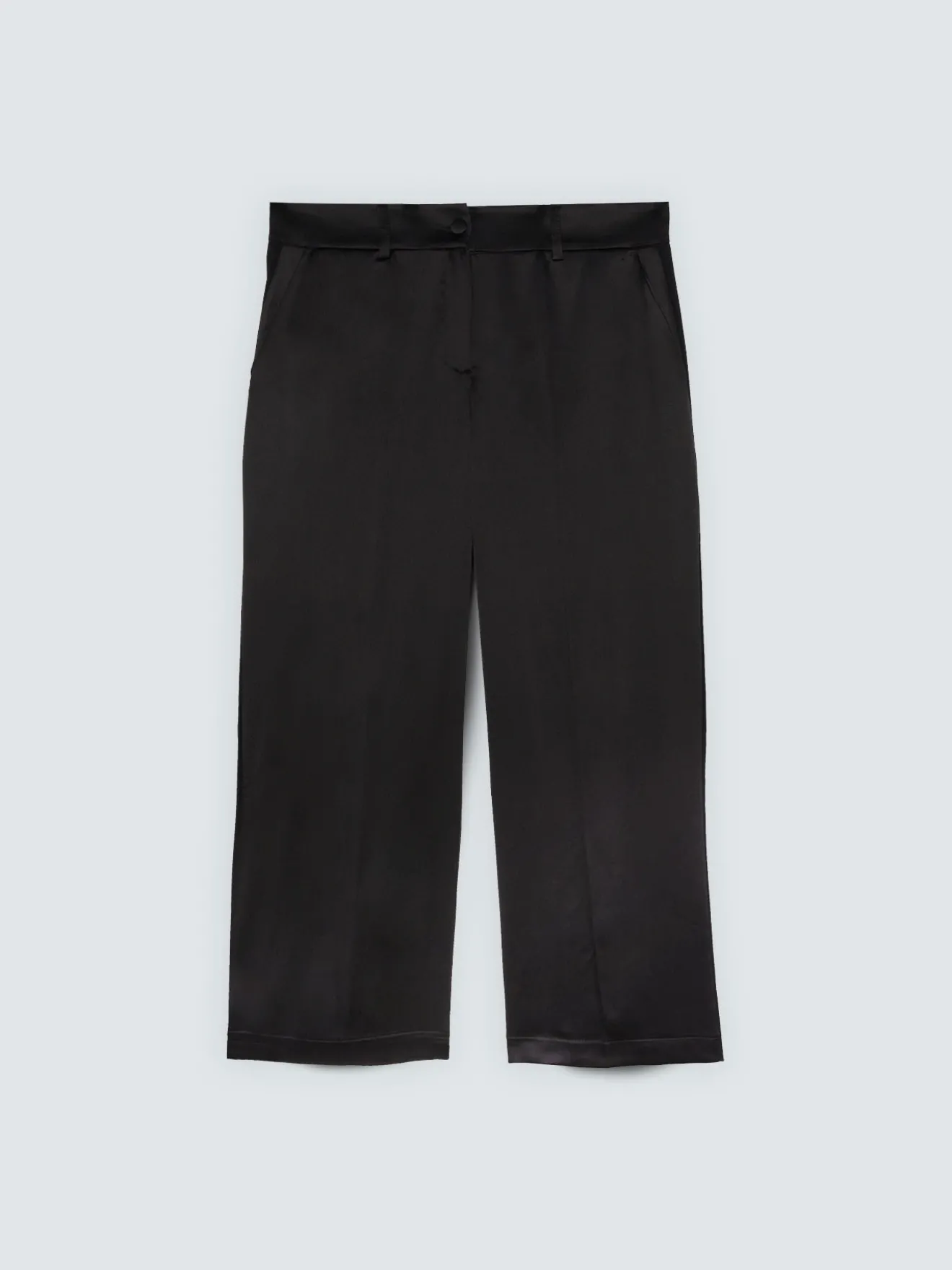 Pantaloni cropped in raso