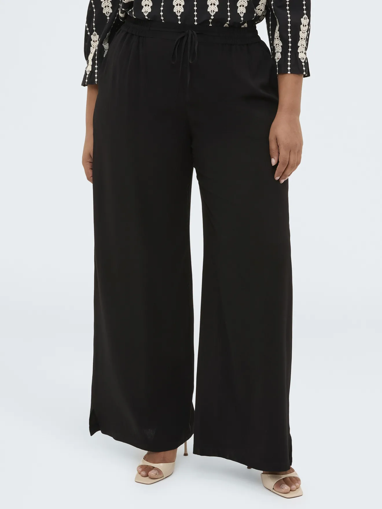 Pantaloni Wide Leg con coulisse in vita