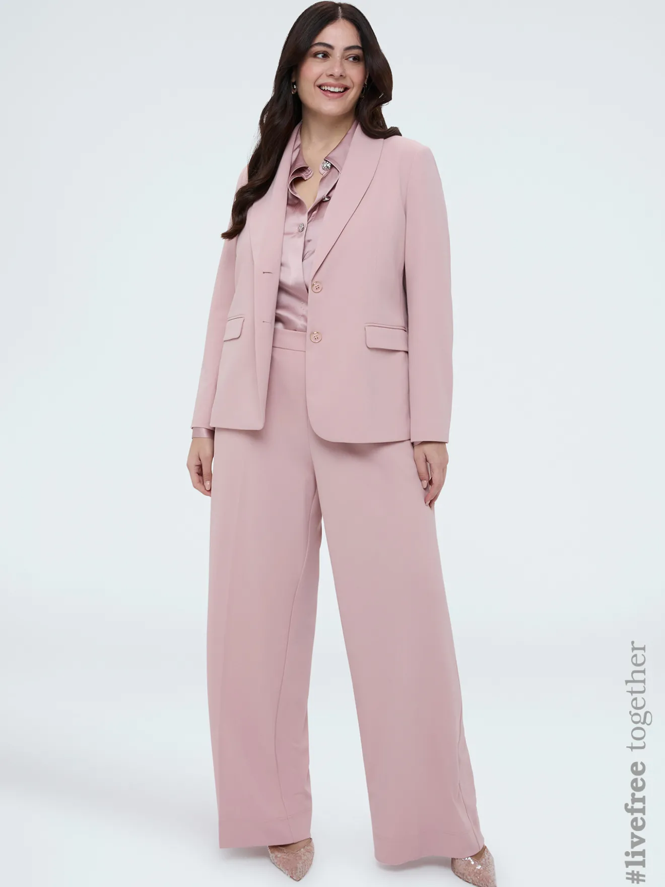 Pantaloni Wide Leg in tessuto stretch