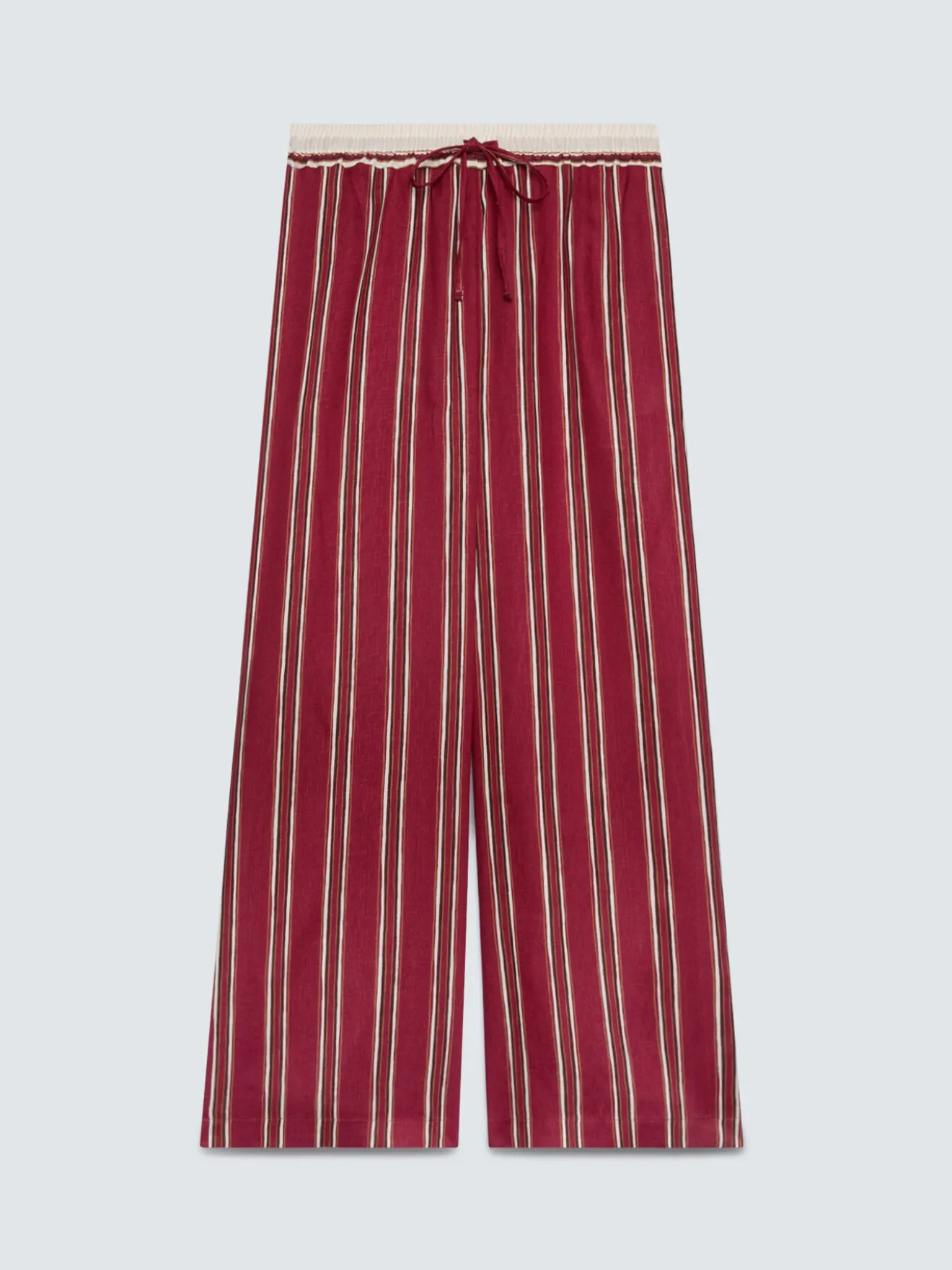 Pantaloni Wide Leg in viscosa a righe