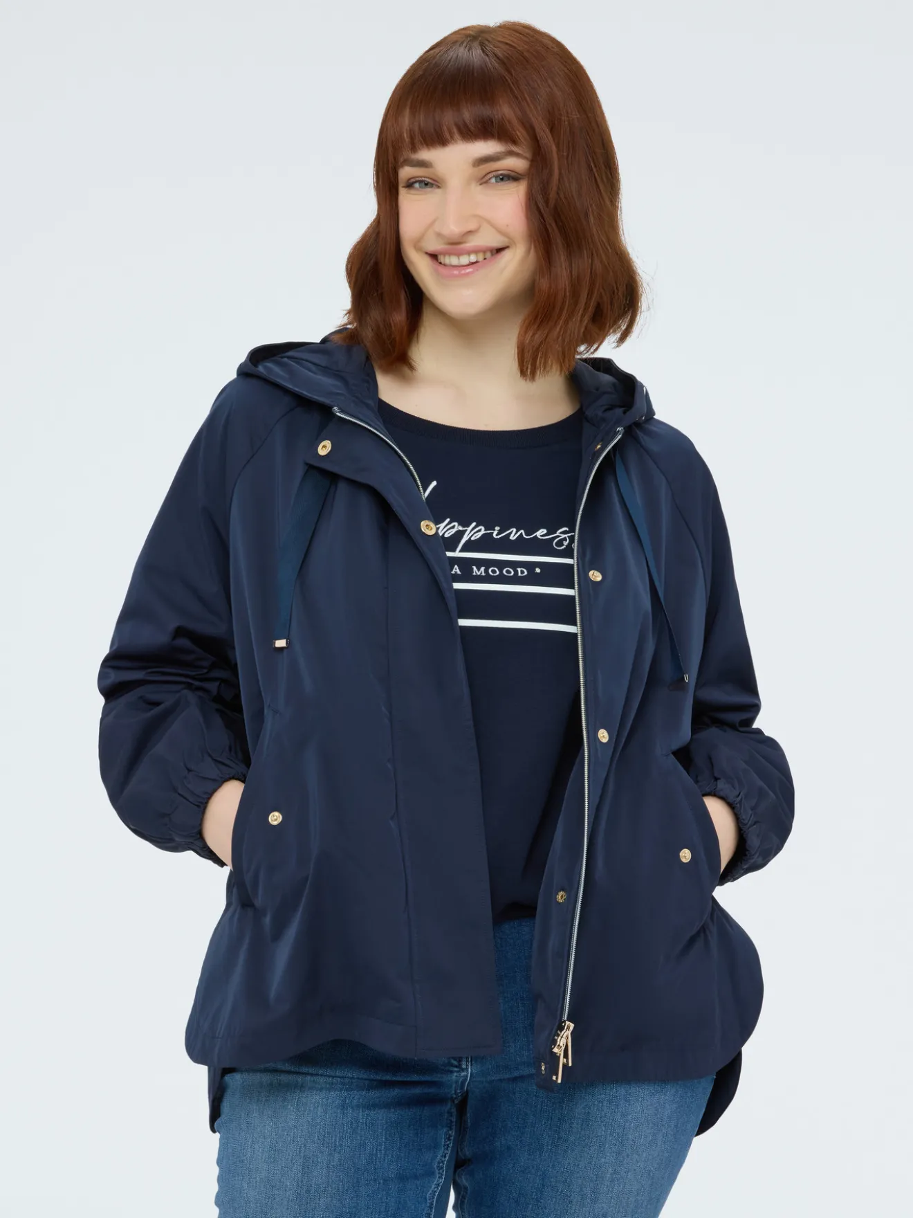 Parka con cappuccio e maxi coulisse