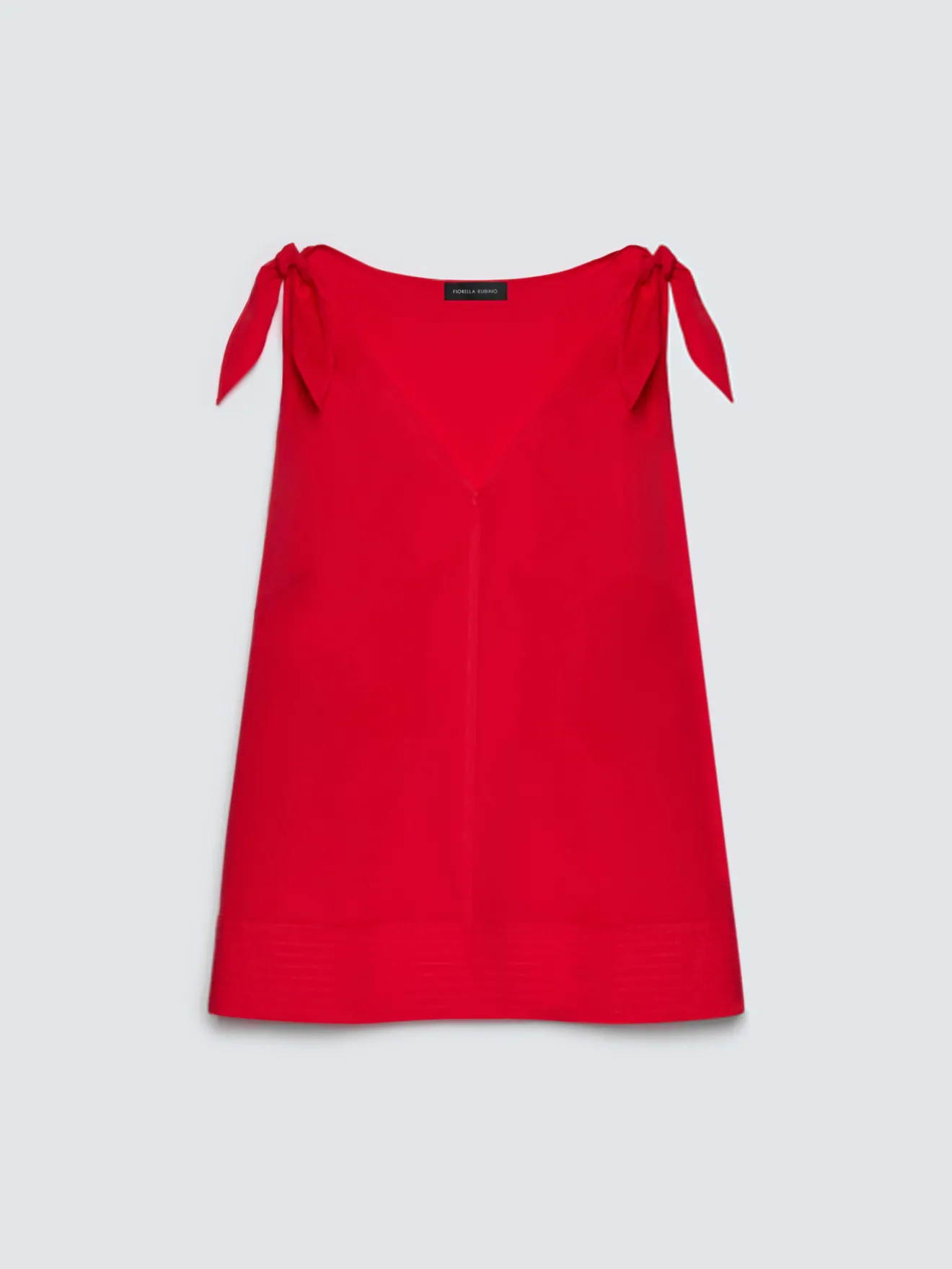 Top in cotone con nodi a fiocco sulle spalle