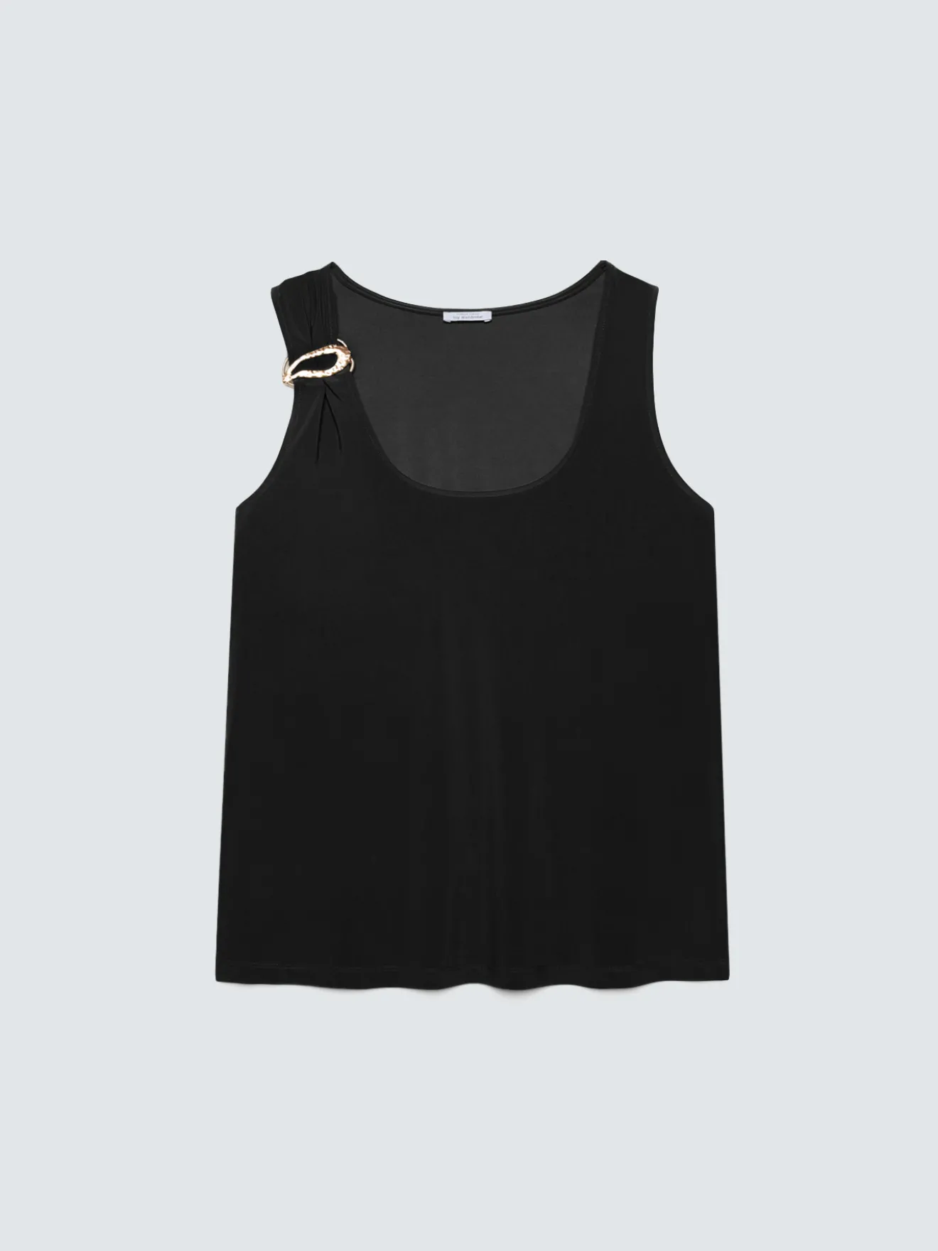 Top in jersey con applicazione gioiello