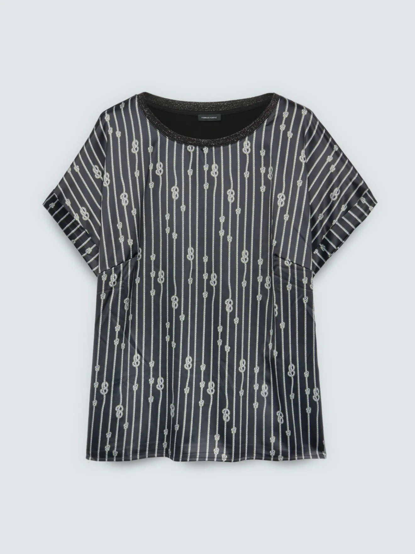 T-shirt bimaterica fantasia nodi