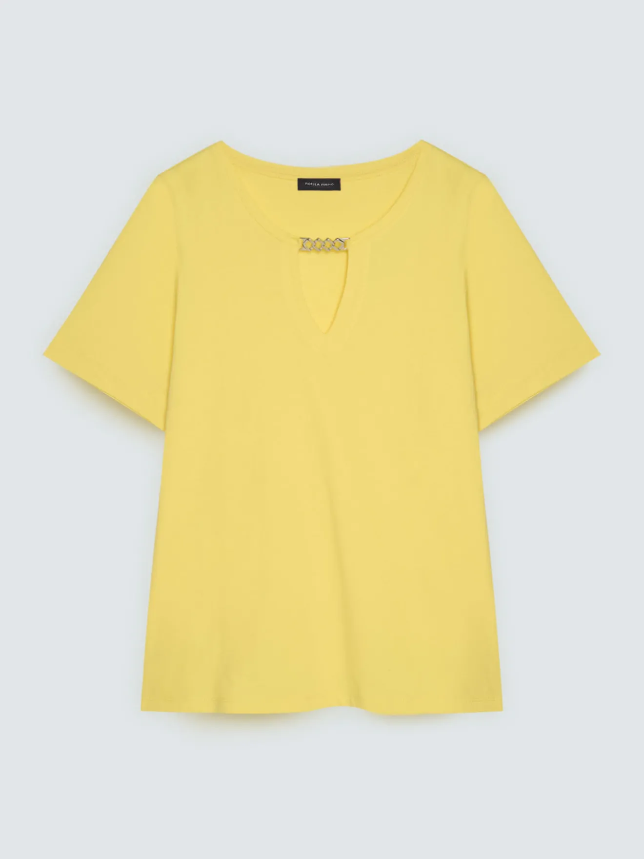 T-shirt in cotone con catenella gold