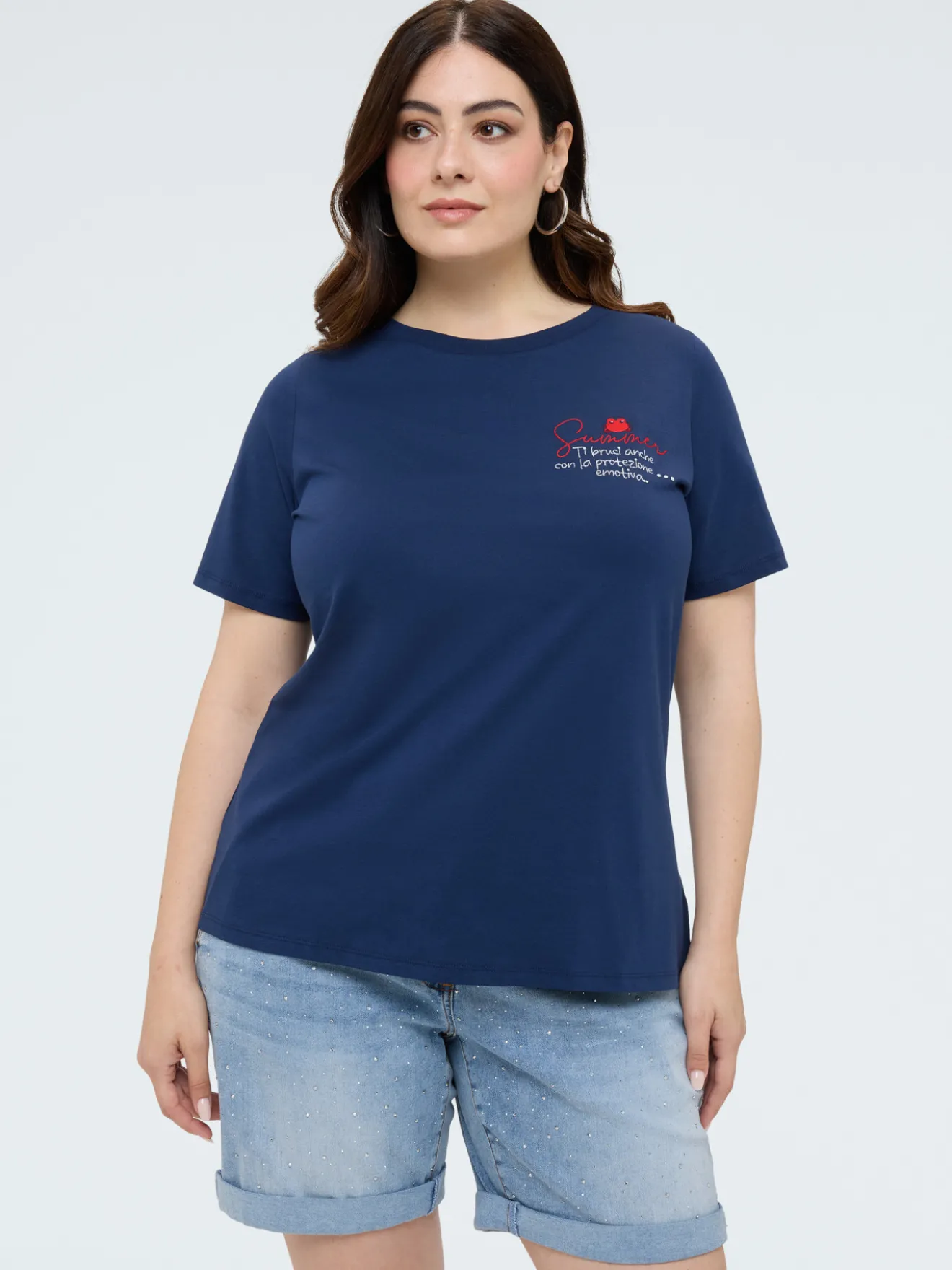 T-shirt in cotone con scritta