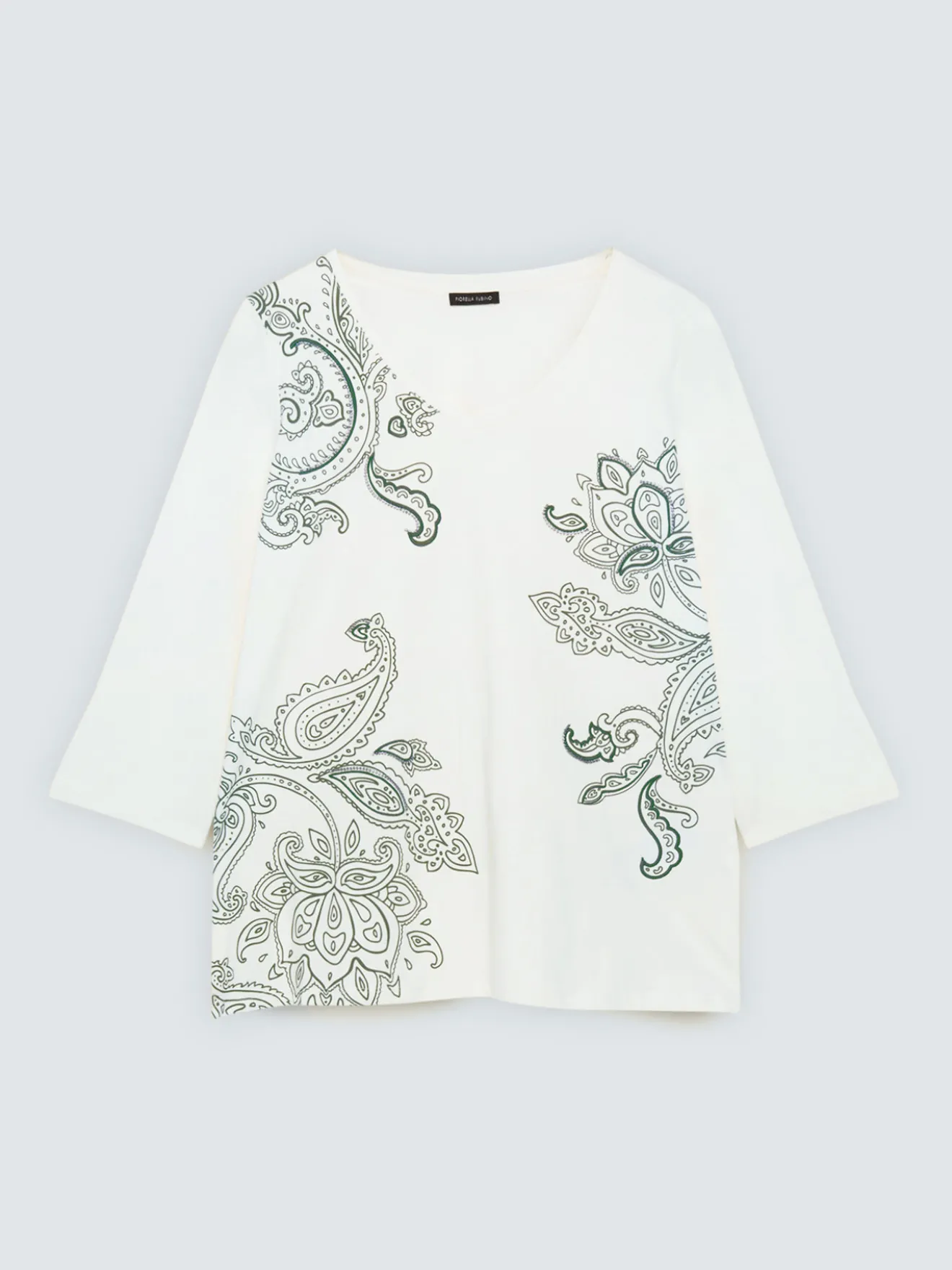 T-shirt in cotone stampa paisley