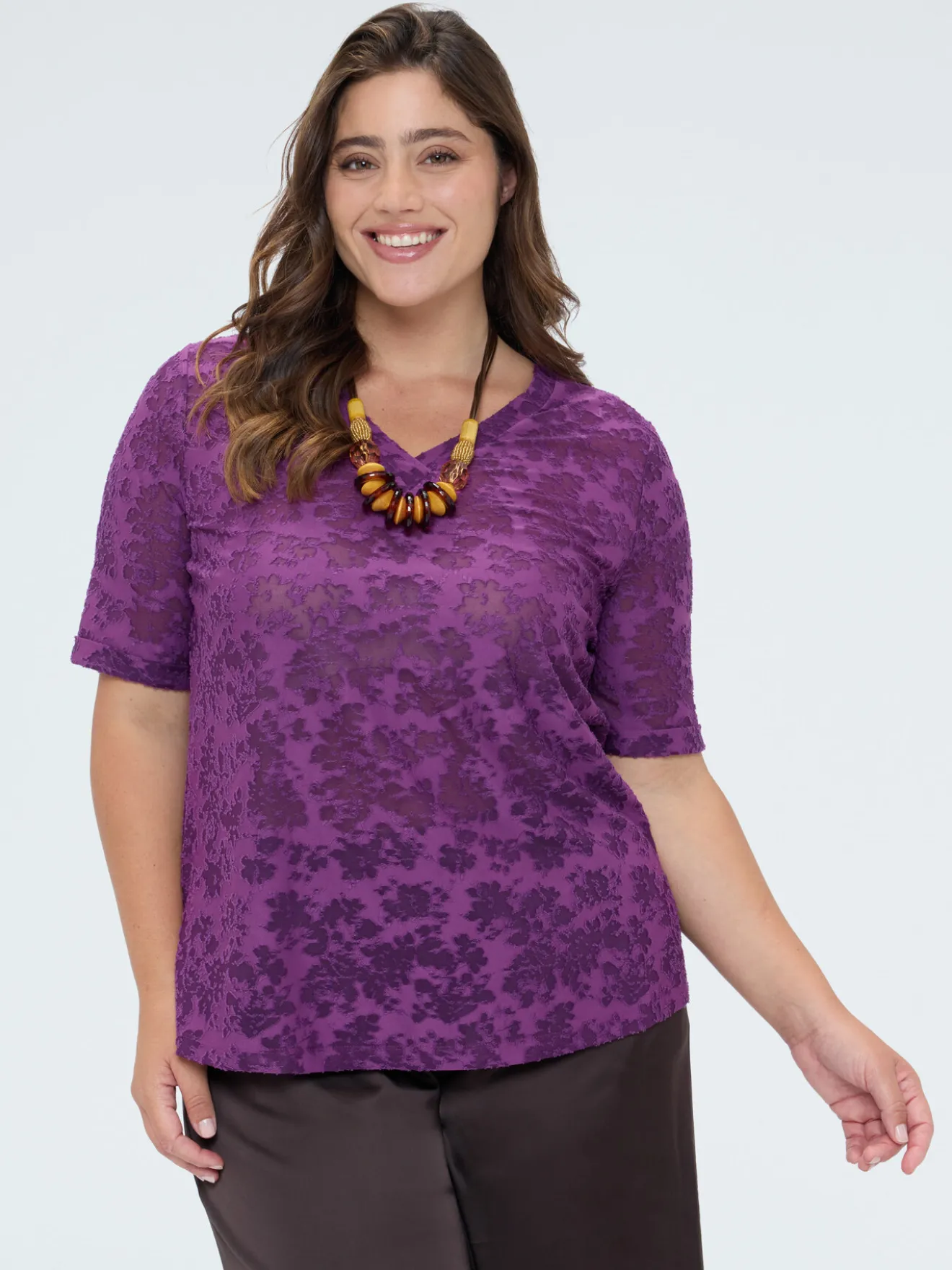 T-shirt in jacquard con stampa