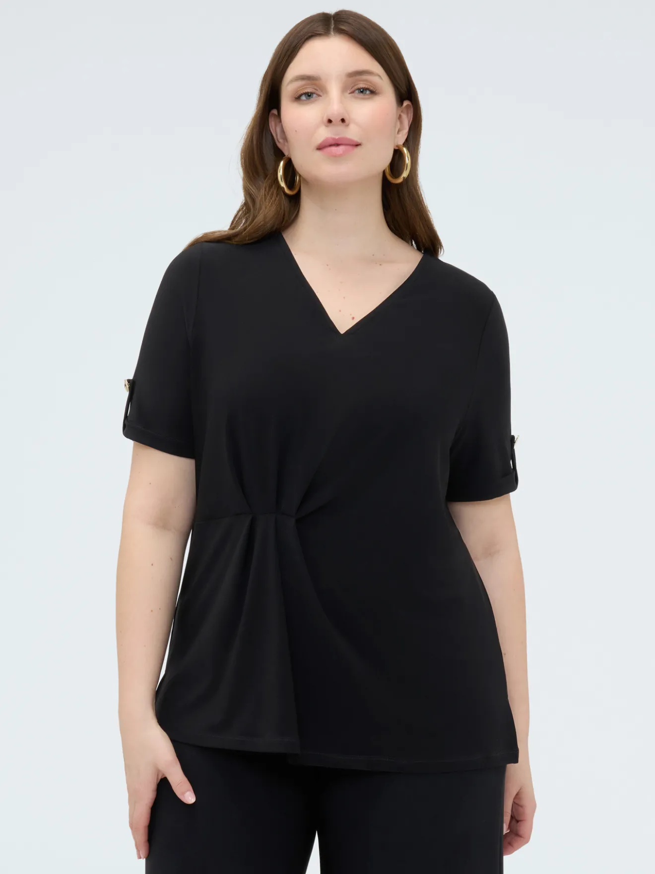 T-shirt in jersey con drappeggio