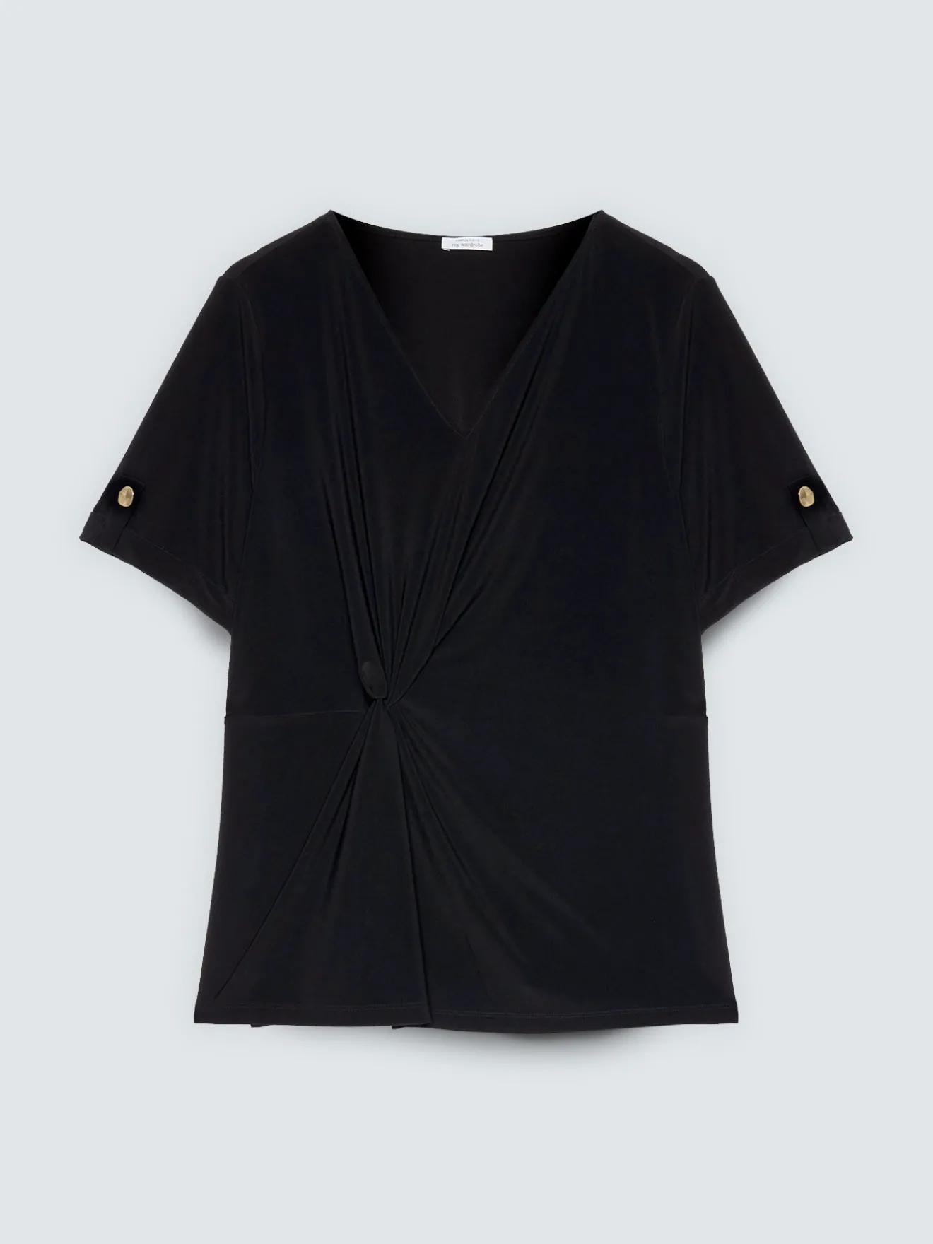 T-shirt in jersey con drappeggio