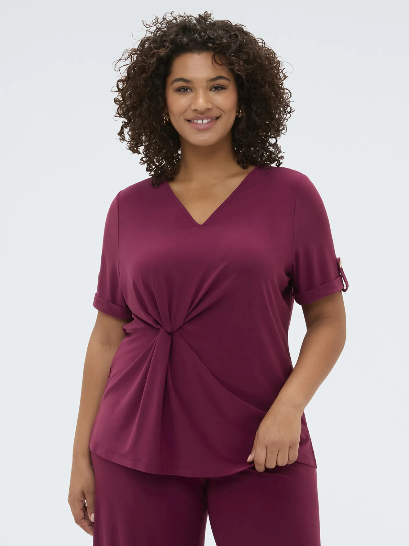 T-shirt in jersey con drappeggio