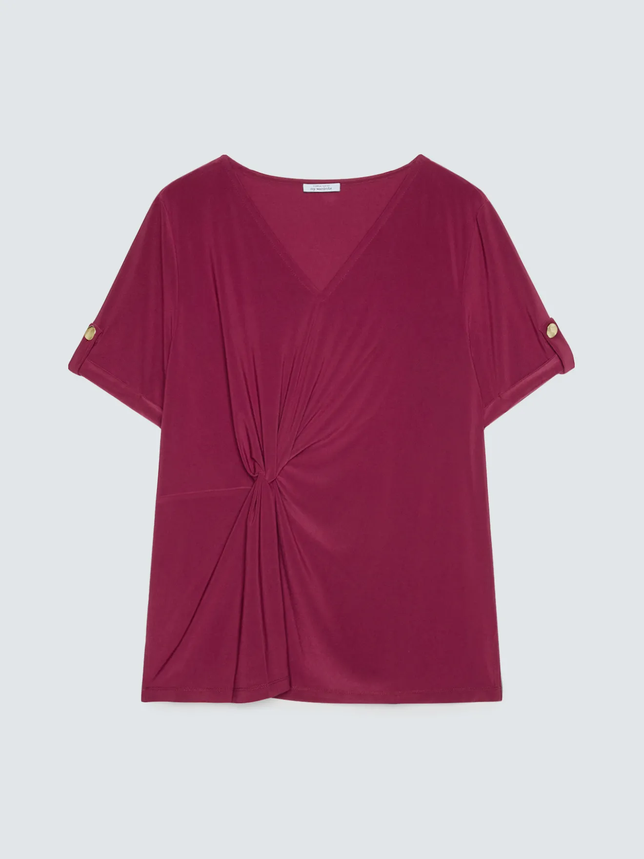 T-shirt in jersey con drappeggio