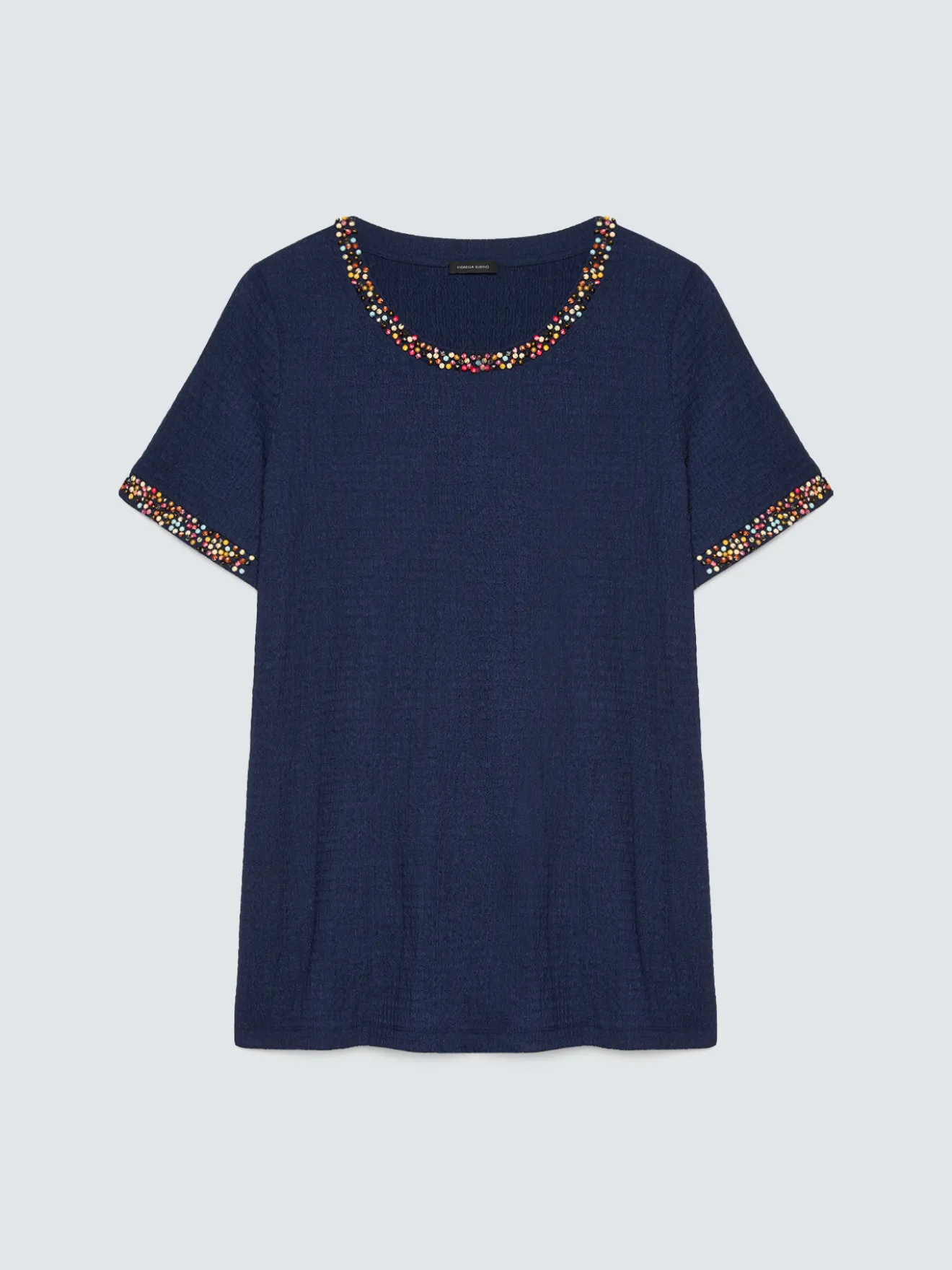 T-shirt in jersey con perline