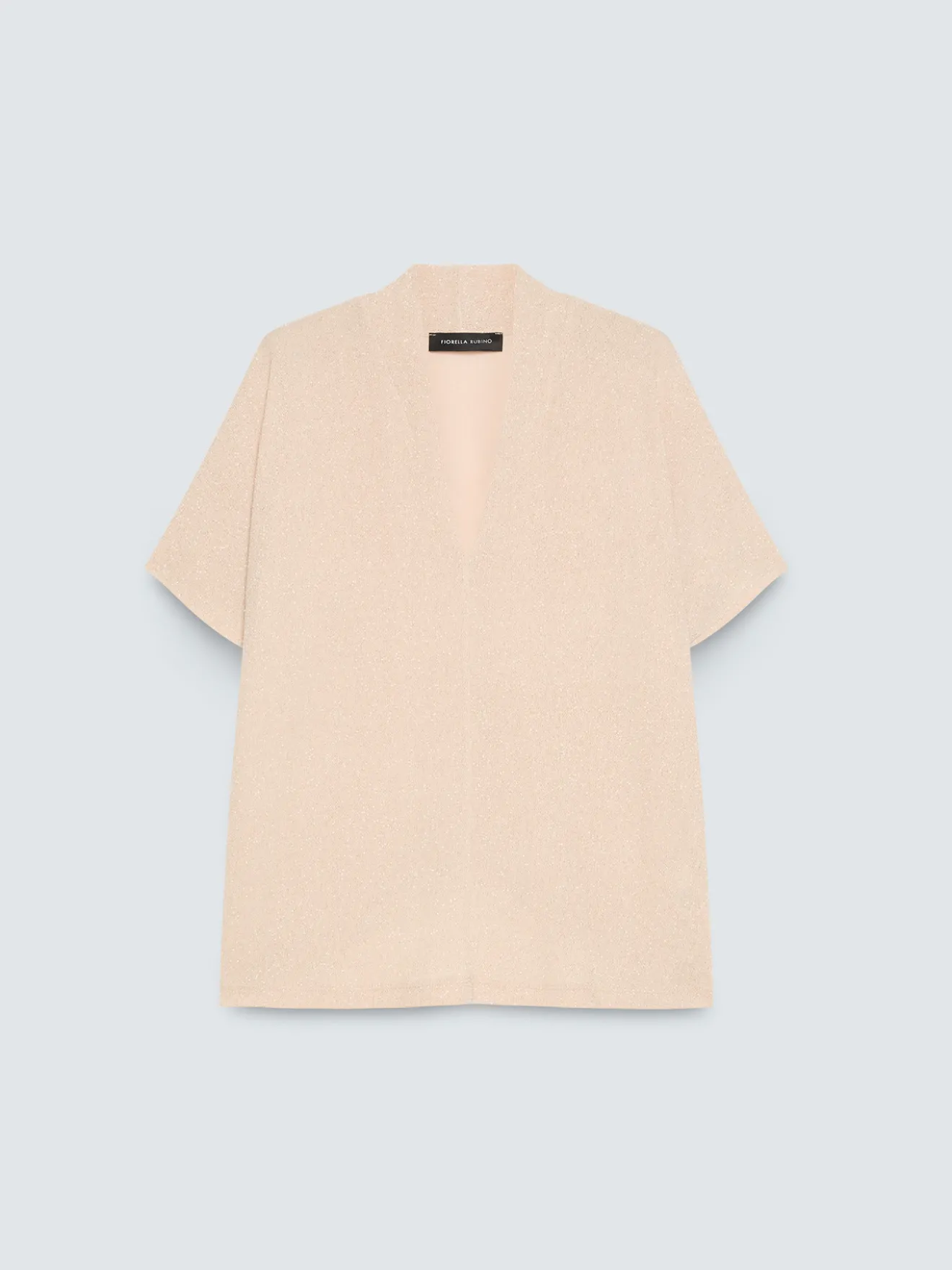 T-shirt in jersey lurex con maniche a kimono